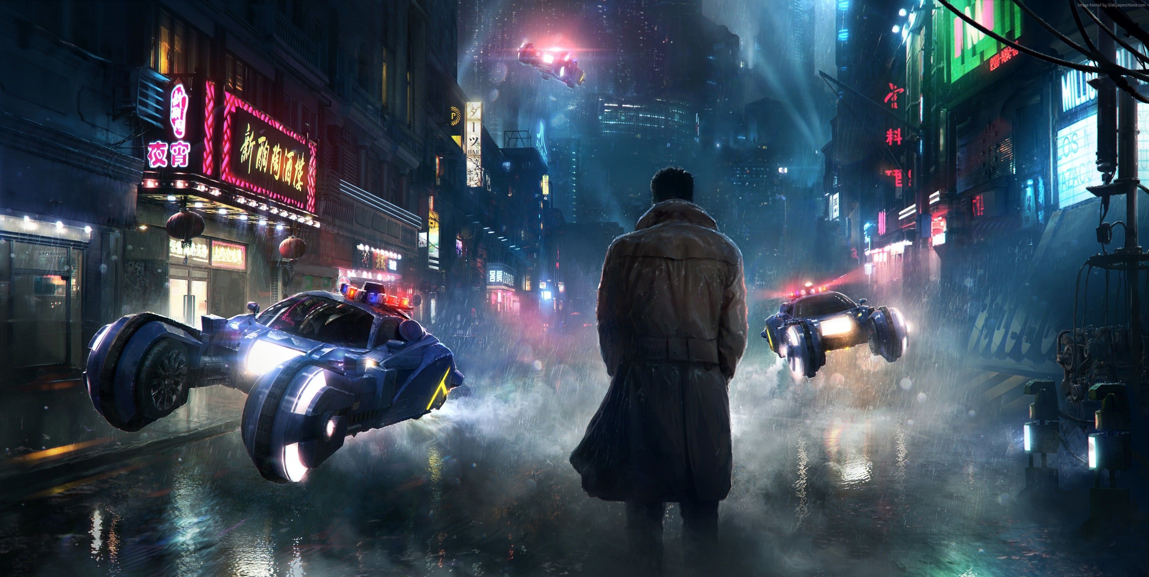 Blade Runner scena notturna auto, 3840x2160 Ultra HD, Monitor 4K
