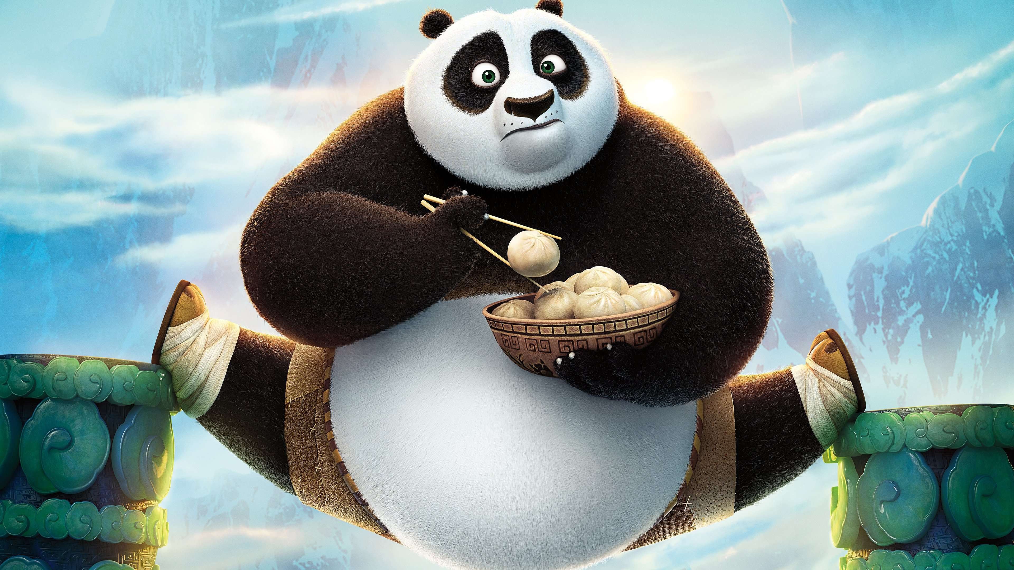 Kung Fu Panda con bacchette, 3840x2160 UHD, Monitor 4K