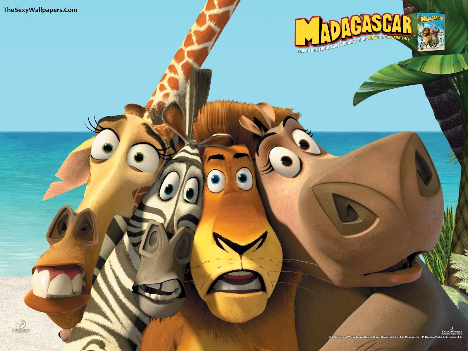 Madagascar personaggi spiaggia, 1600x1200 HD, Desktop