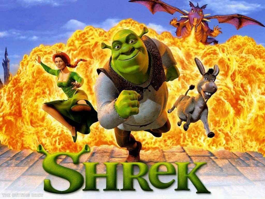 Shrek, Fiona, Ciuchino, esplosione, 1024x768 HD, Desktop