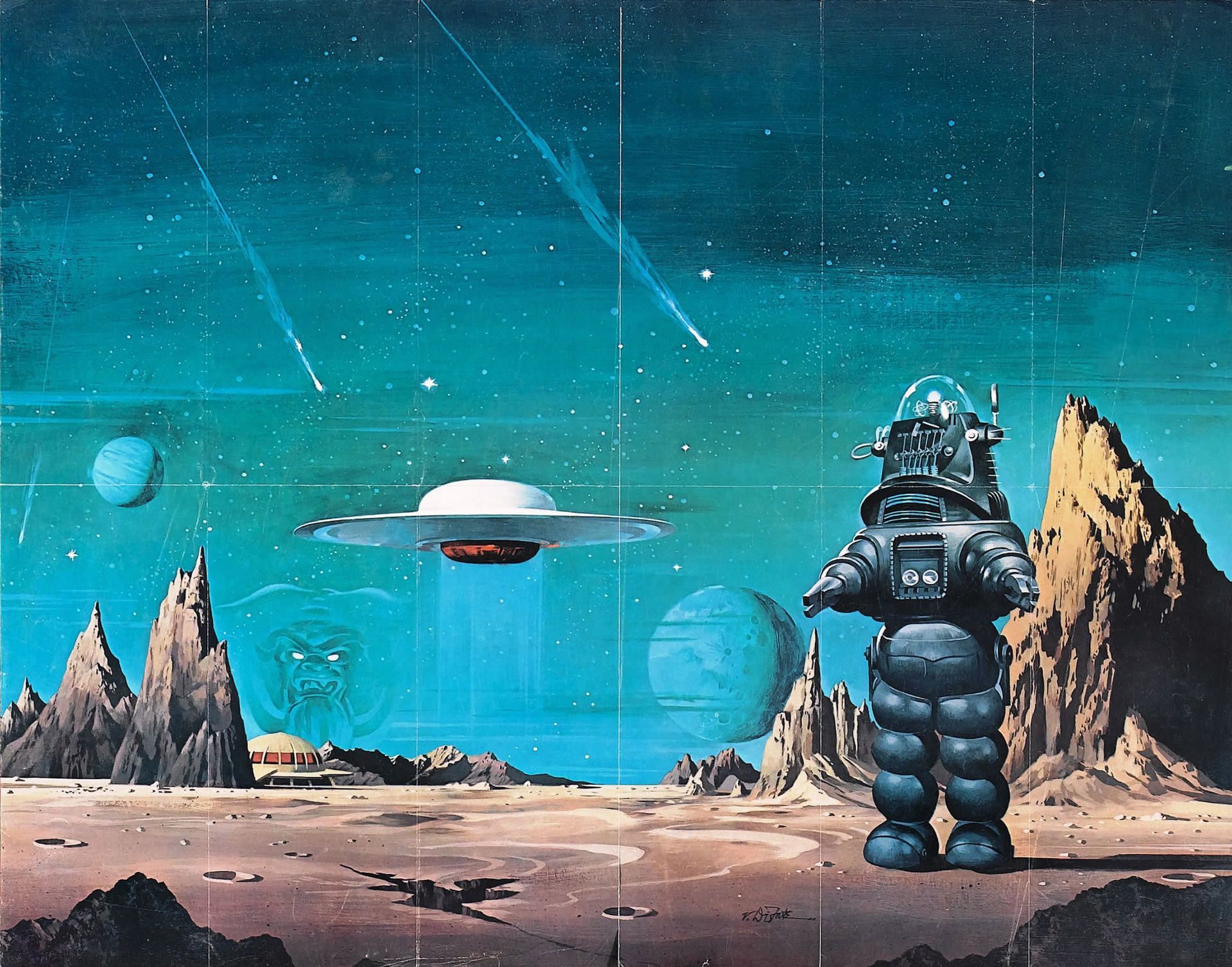 Robot retrò e UFO alieno, 1920x1507 WUXGA, PC Desktop