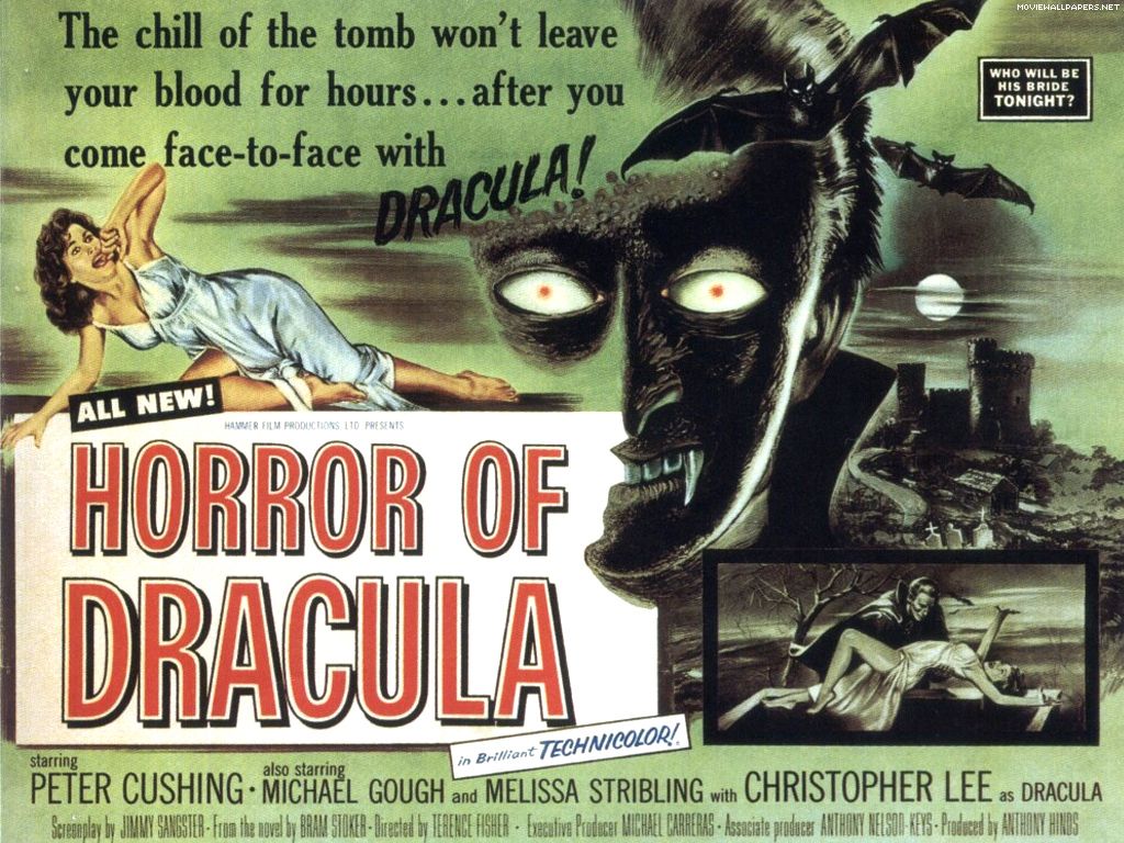 Poster Horror of Dracula anni 50, 1024x768 HD, Laptop