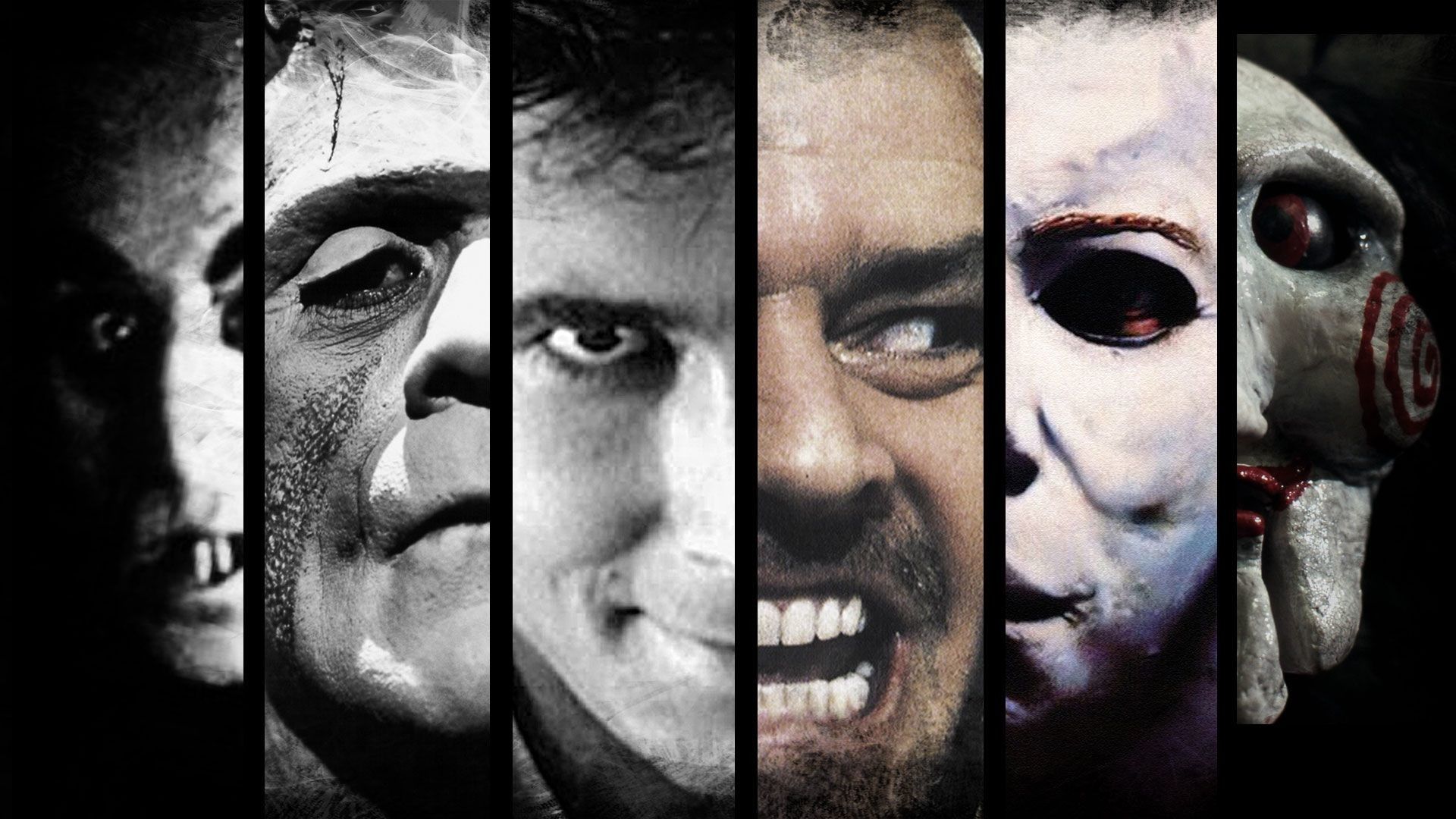 Collage volti mostri horror classici, 1920x1080 Full HD, Desktop