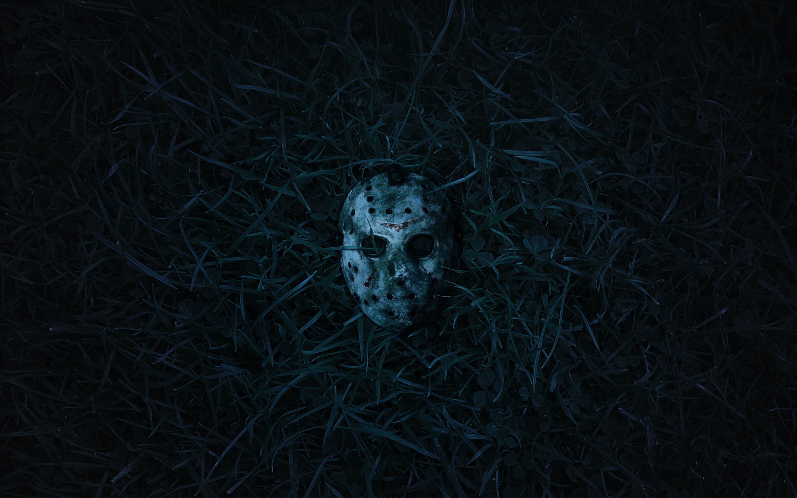 Maschera Jason Voorhees nell'erba, 2560x1600 2K, Desktop