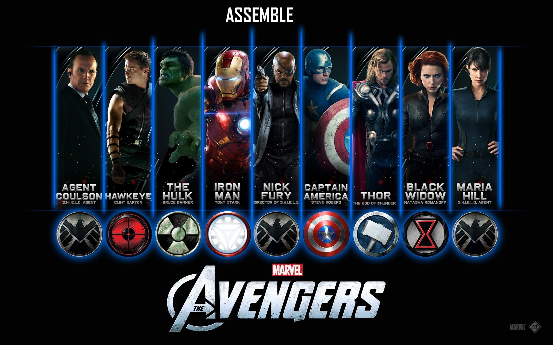 Personaggi Avengers Marvel schierati, supereroi, 1920x1200 Full HD+, Laptop