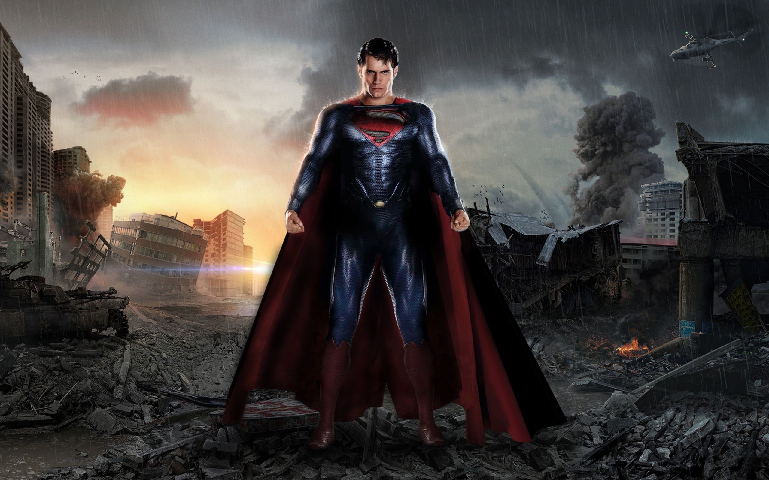 Superman Man of Steel macerie, DC Comics, 2560x1600 2K+, PC