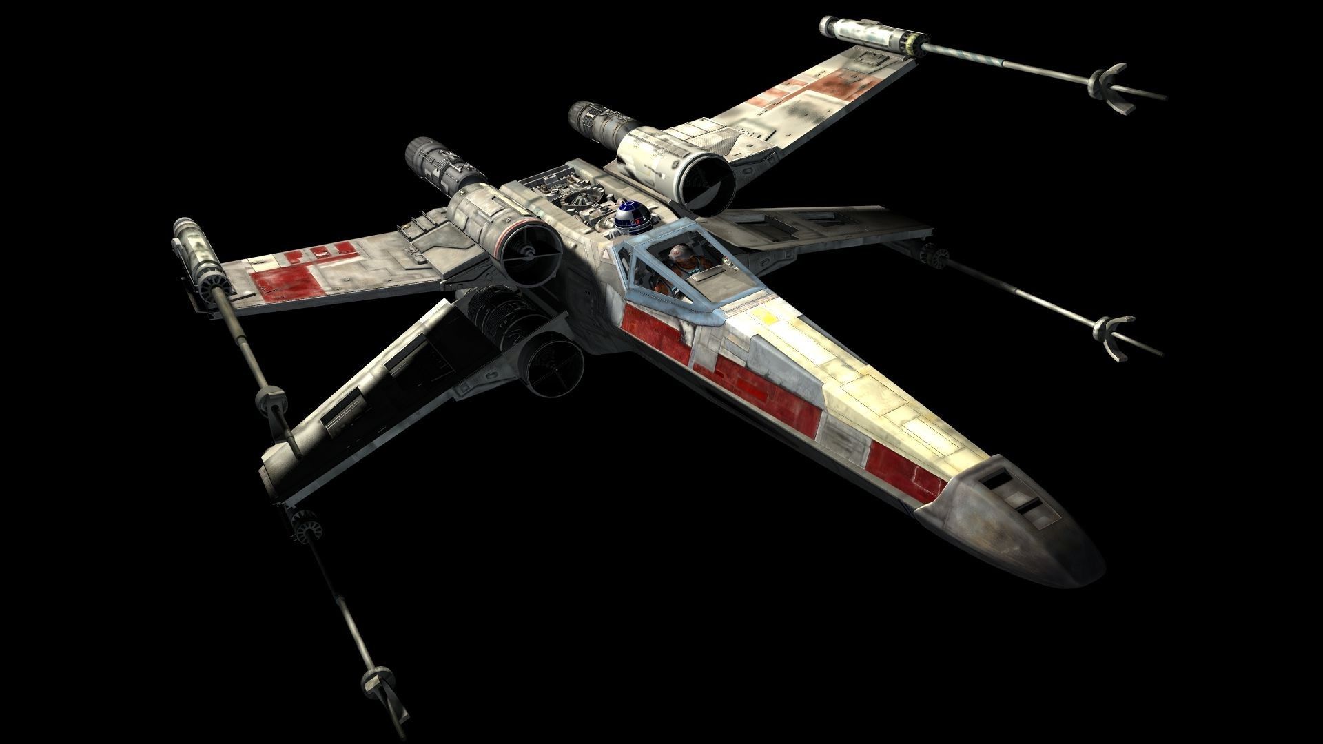 X-wing Star Wars sfondo nero, Jedi, 1920x1080 Full HD, PC