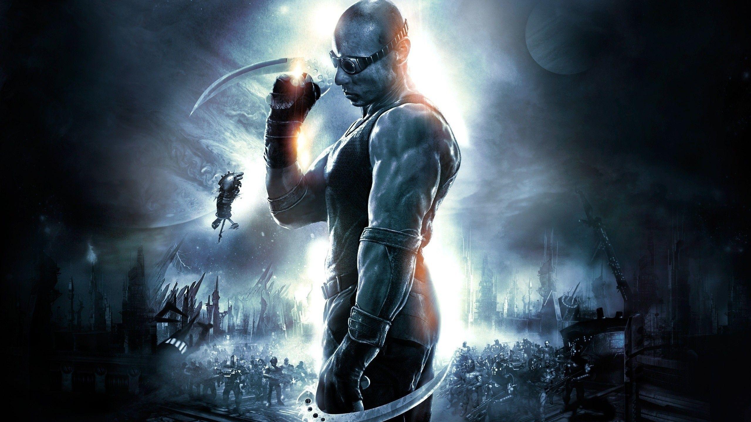 Riddick silhouette scena film, 2560x1440 2K, Desktop