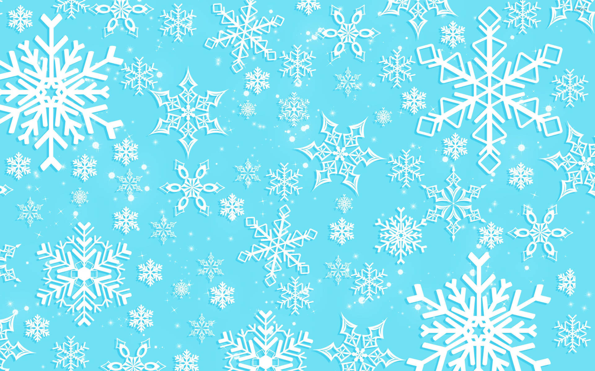 Fiocchi di neve bianchi sfondo azzurro, 1920x1200 Full HD+, PC