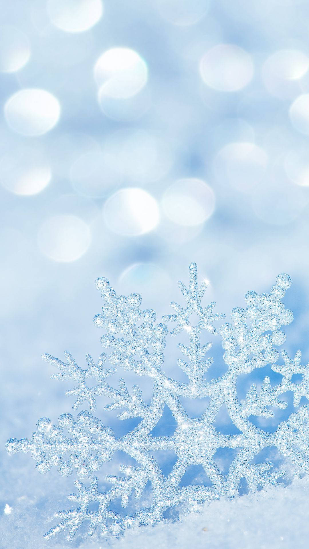 Fiocco di neve blu bokeh, 1080x1920 Full HD Verticale, Smartphone