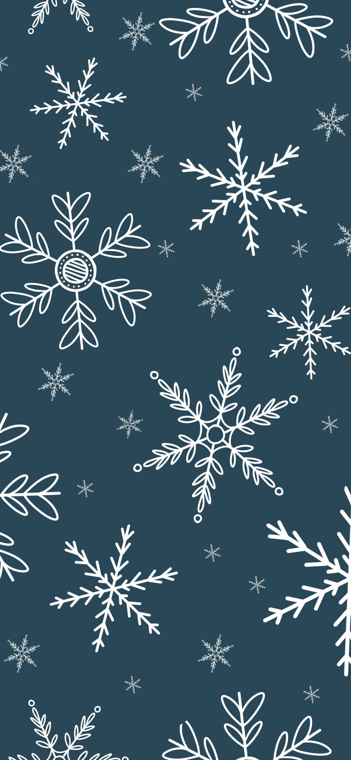 Fiocchi di neve blu scuro, 1183x2560 Verticale, Telefono