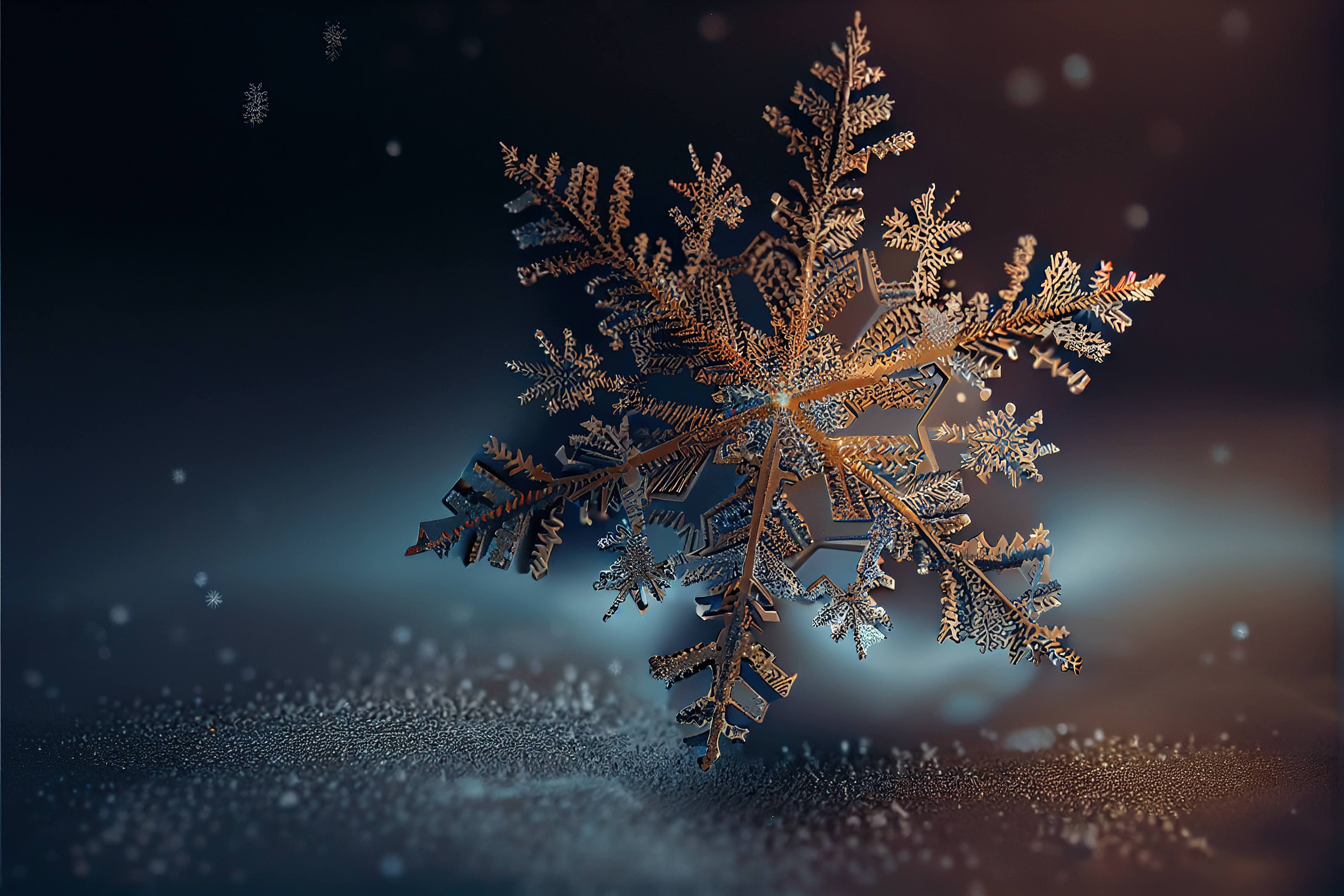 Fiocco di neve dettagliato blu, 4608x3072 4K Ultra HD, Monitor 4K