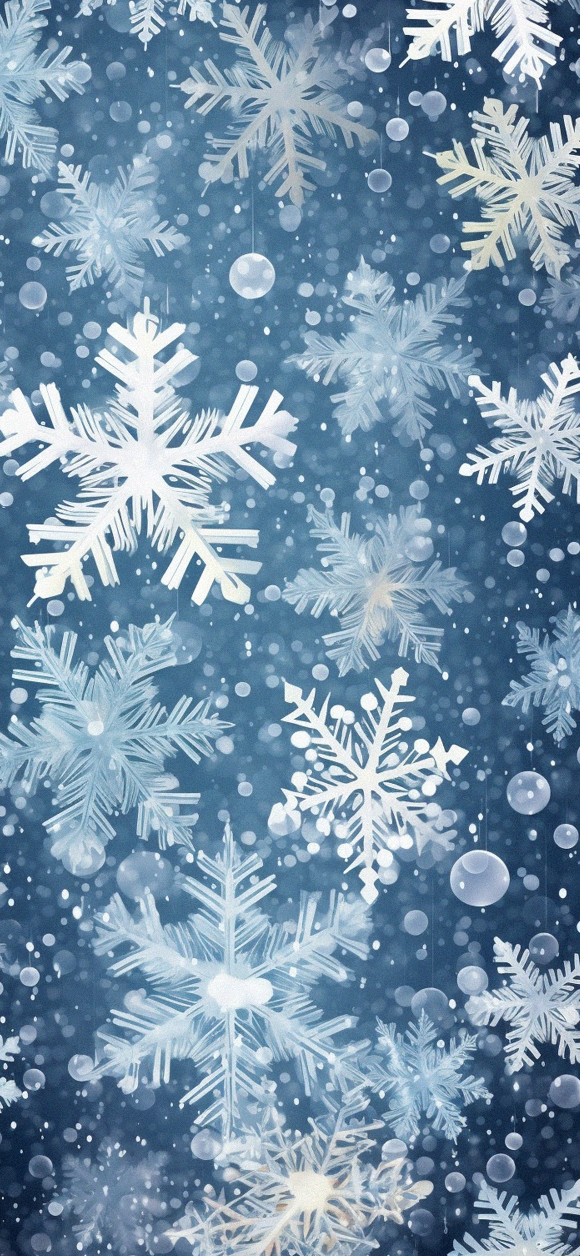 Fiocchi di neve blu, 1183x2560 Verticale, Mobile