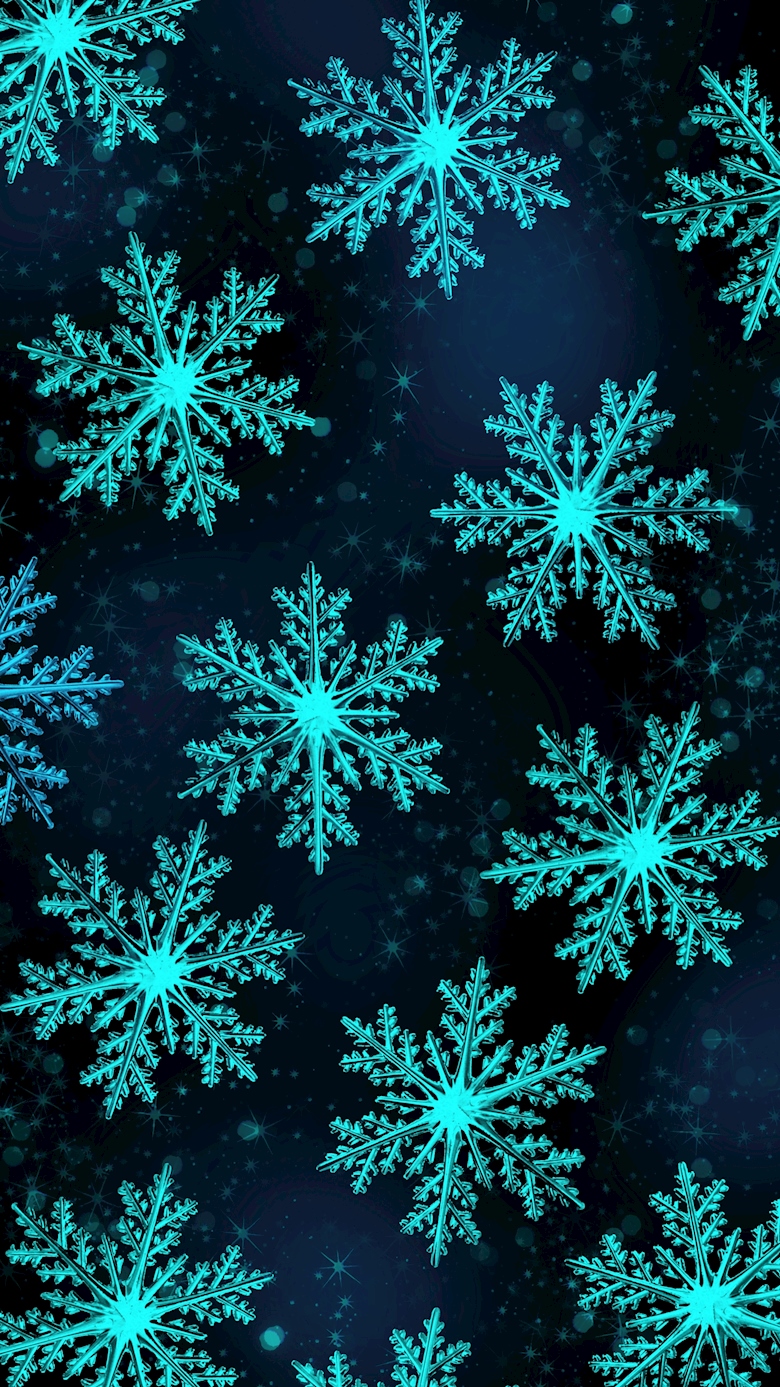 Fiocchi di neve blu luminosi, 780x1387 Verticale, Mobile