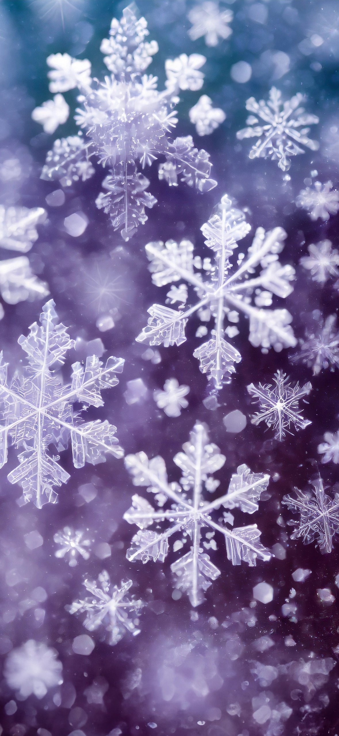 Fiocchi di neve viola sfondo, 1179x2556 Verticale, Telefono