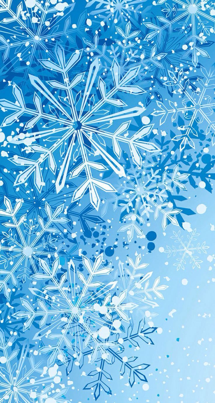 Fiocchi di neve blu acquerello, 736x1376 Verticale, Mobile