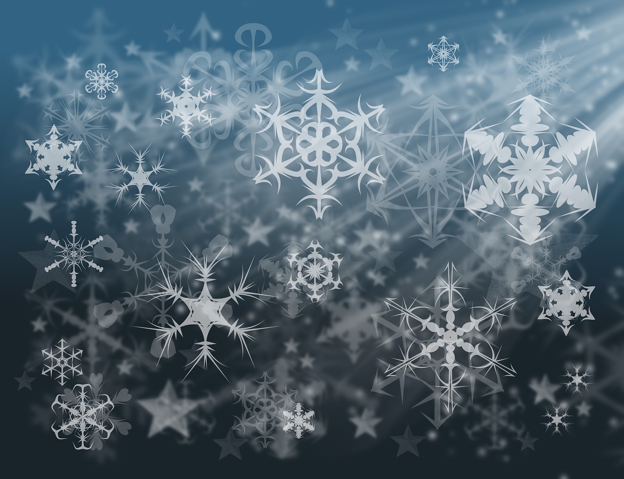Fiocchi di neve blu scuro, 1280x984 720p, PC
