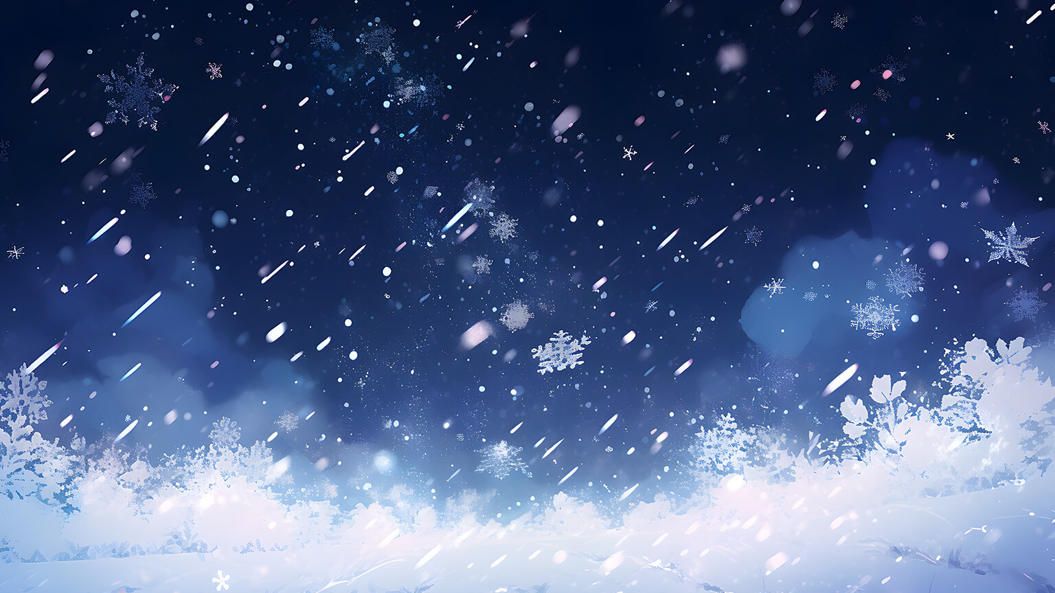 Fiocchi di neve blu notte, 1536x864 HD, Desktop