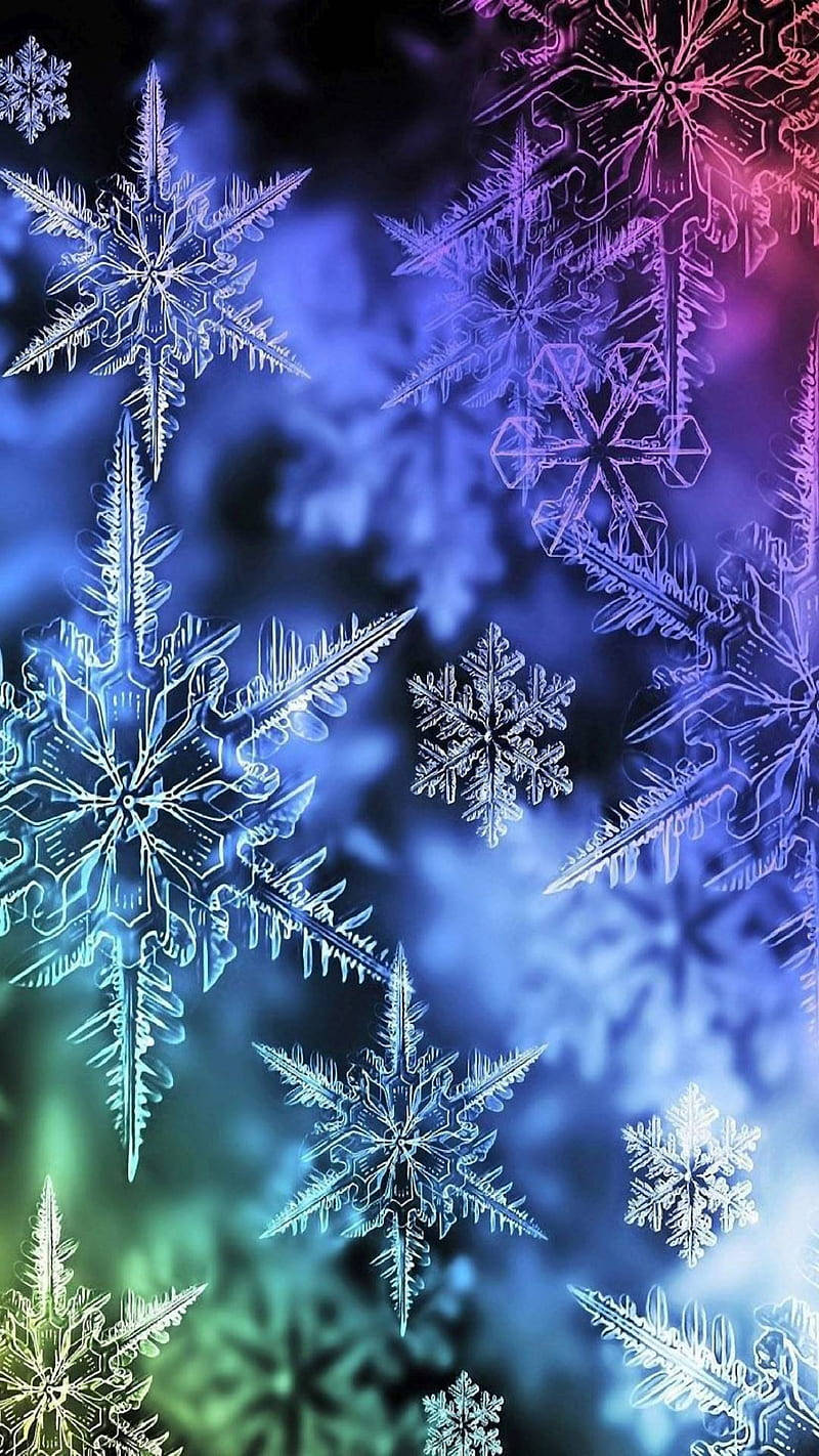 Fiocchi di neve colorati, 800x1422 Full HD Verticale, iPhone