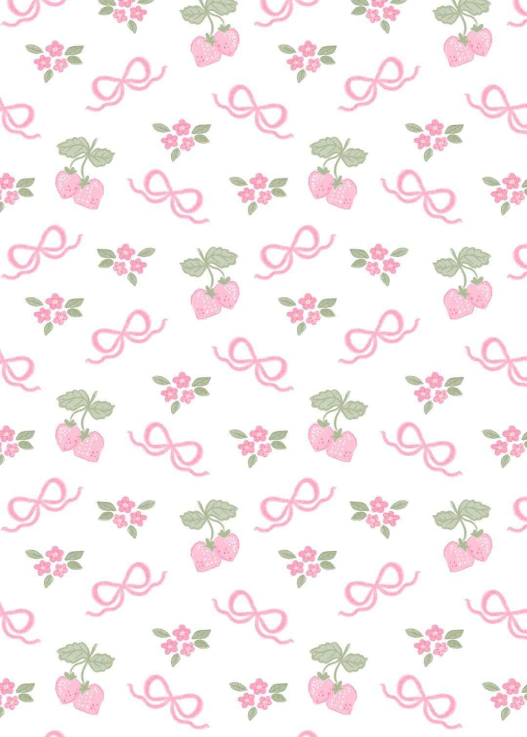 Fiocchi rosa e ciliegie pattern, 1080x1512 Verticale, Telefono