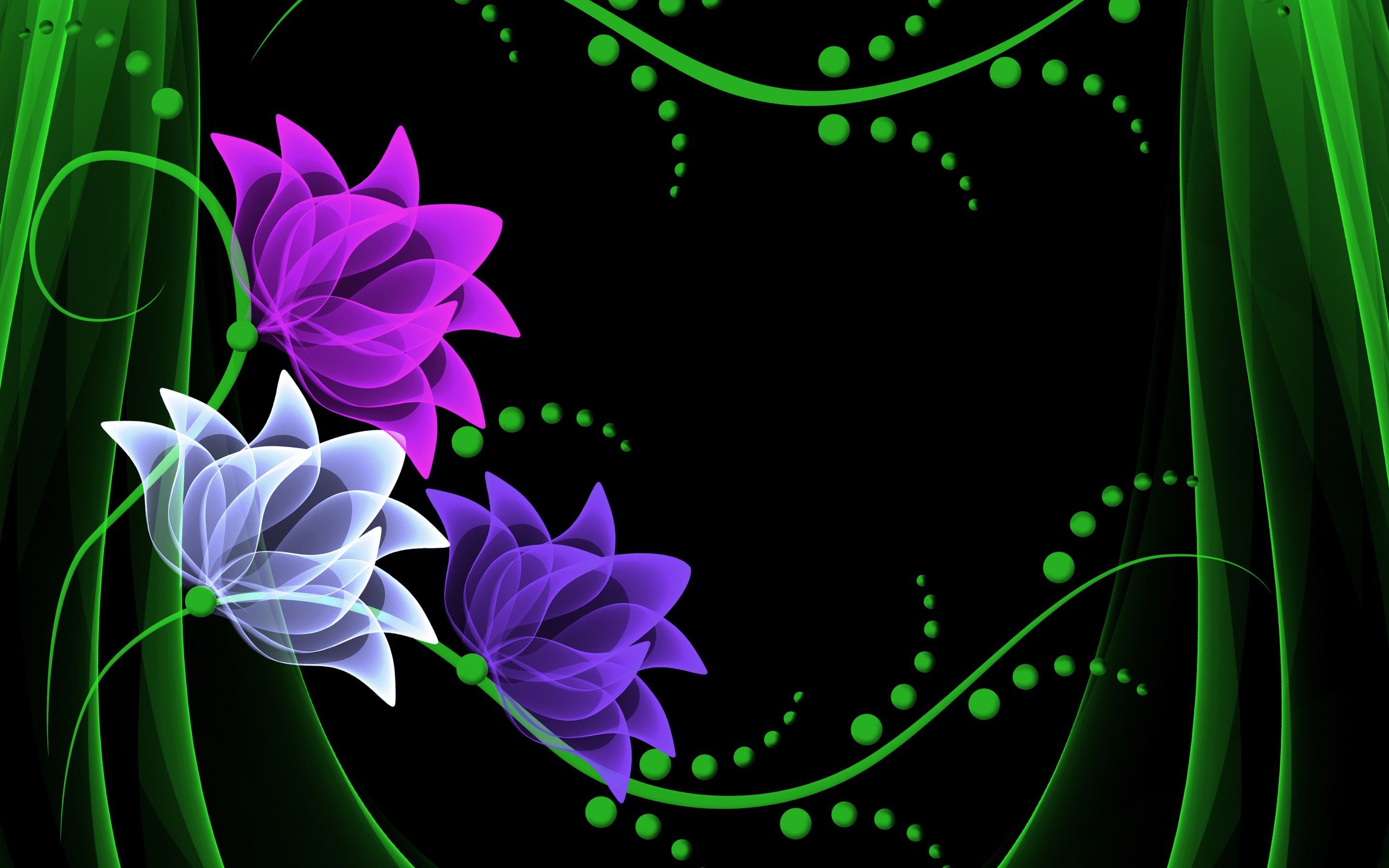 Fiori al neon viola verde, 2880x1800 WQXGA, MacBook Pro