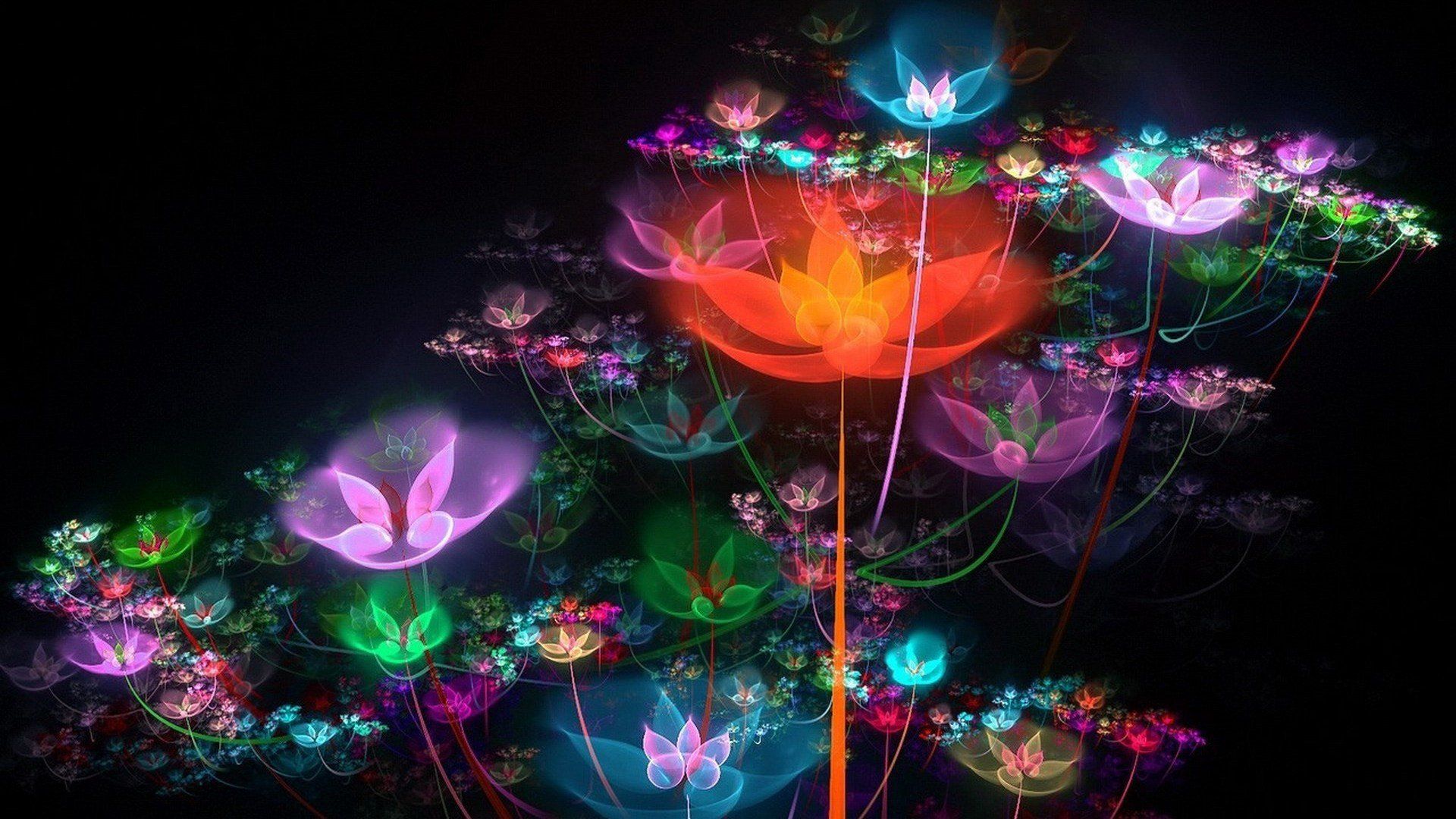 Fiori astratti al neon, 1920x1080 Full HD 1080p, Laptop