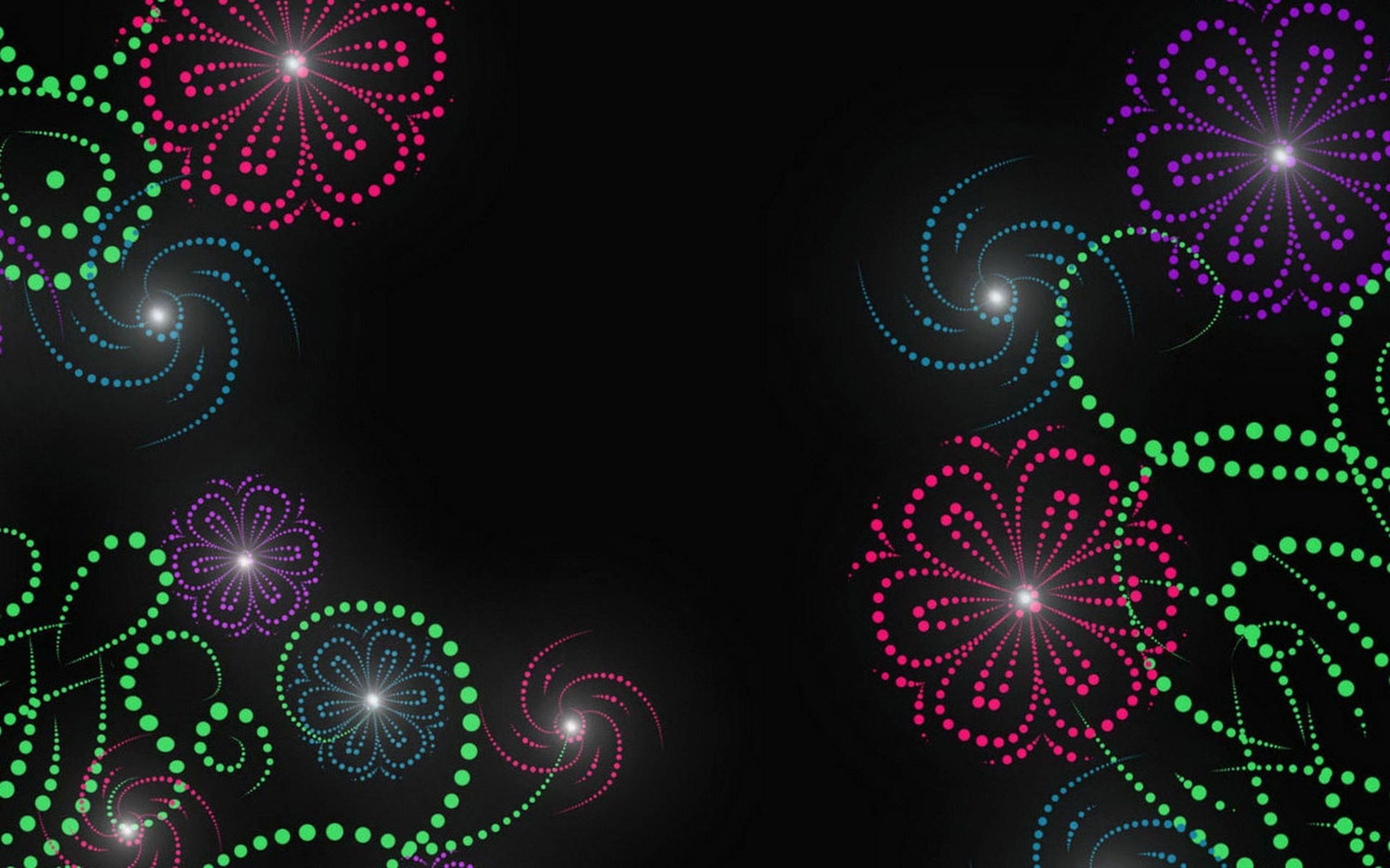 Fiori al neon con spirali, 2560x1600 WQXGA, Desktop