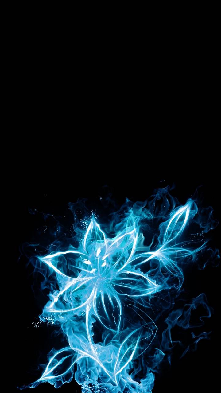 Fiore di fuoco blu neon, 720x1280 Verticale, Android