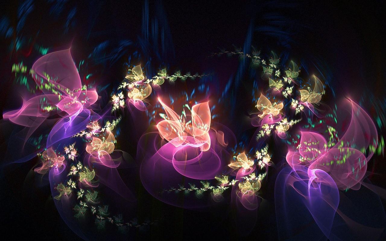 Fiori al neon astratti, 1280x800 720p, PC