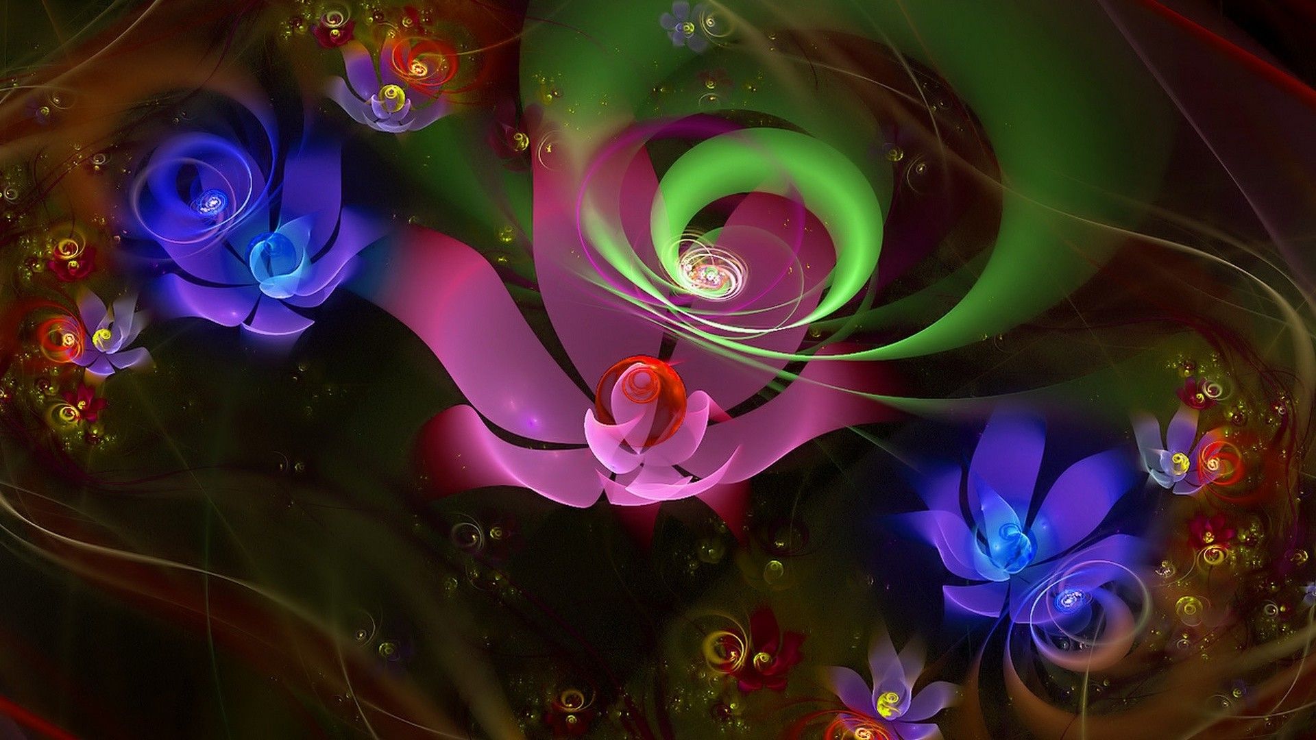 Fiori al neon astratti colorati, 1920x1080 Full HD 1080p, PC Desktop