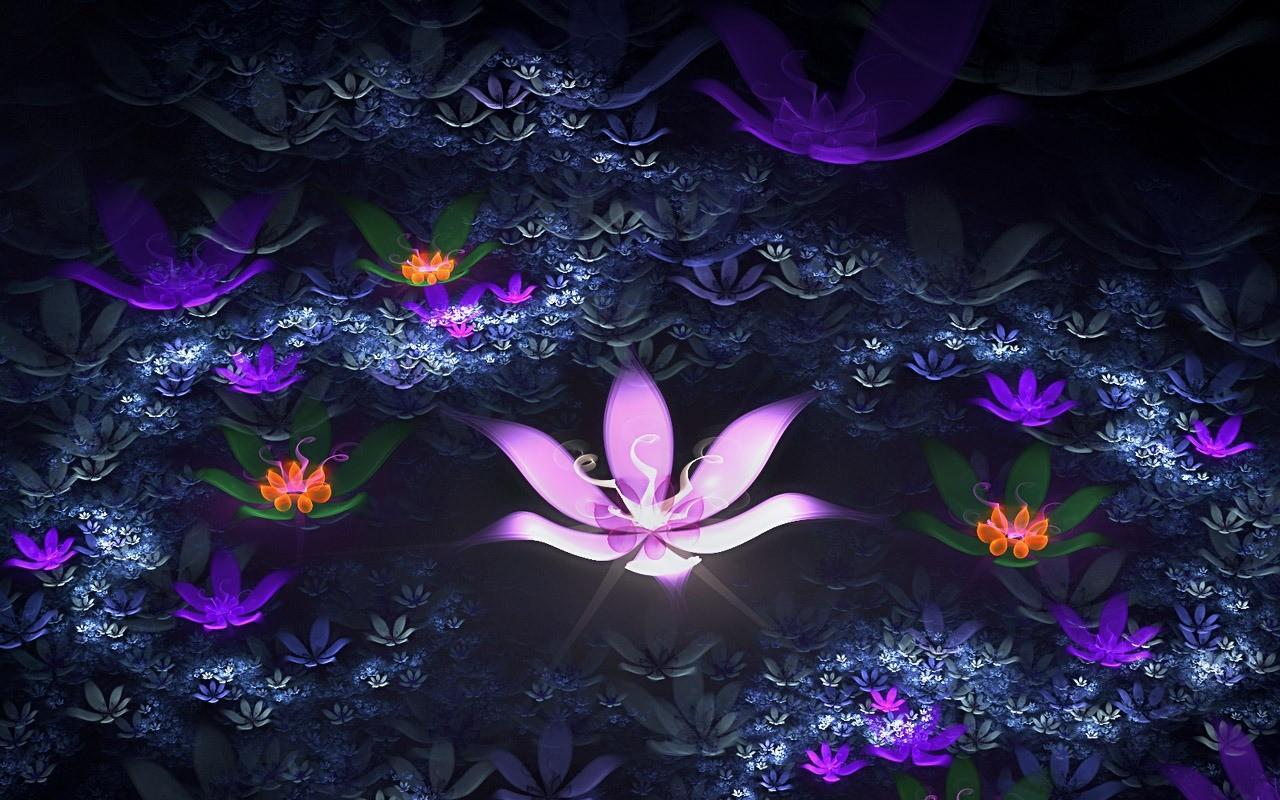 Fiori al neon viola scuro, 1280x800 720p, PC