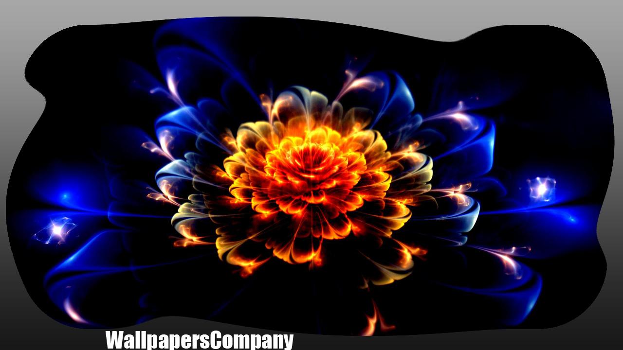 Fiore al neon arancione blu, 1280x720 720p, iMac