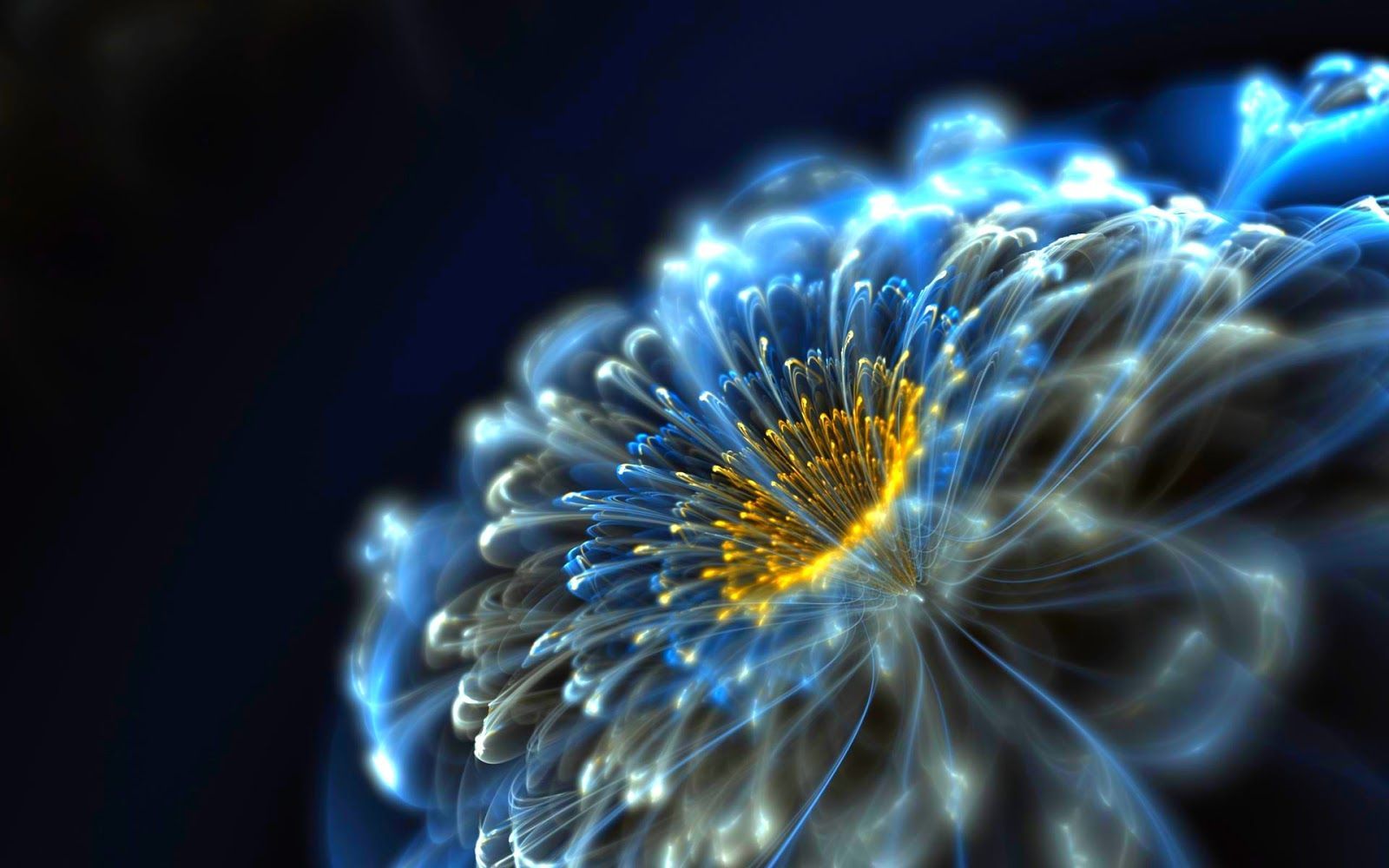 Fiore al neon blu luminoso, 1600x1000 900p, Laptop
