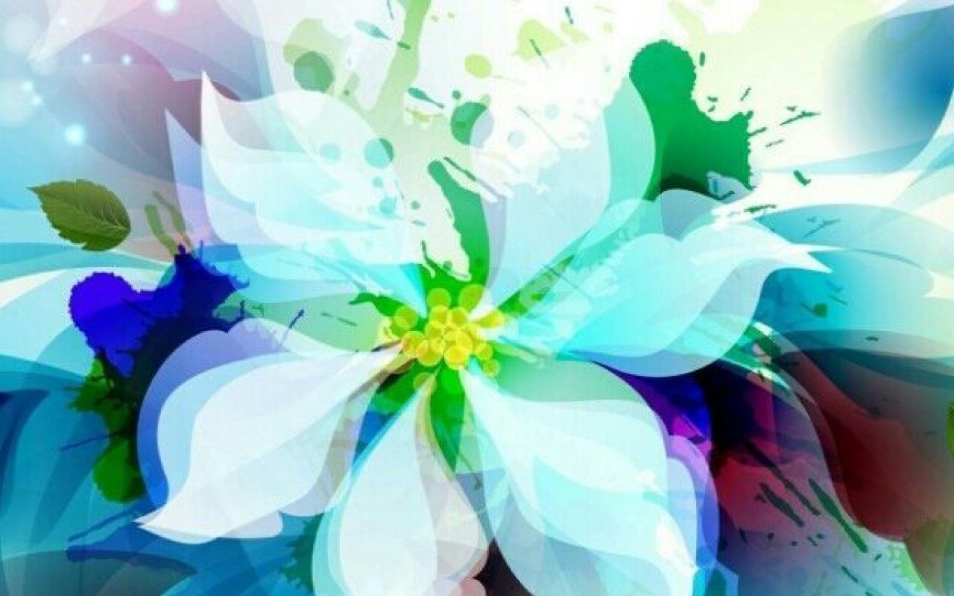 Fiore acquerello blu bianco, 1368x855 HD, ROG Asus Laptop