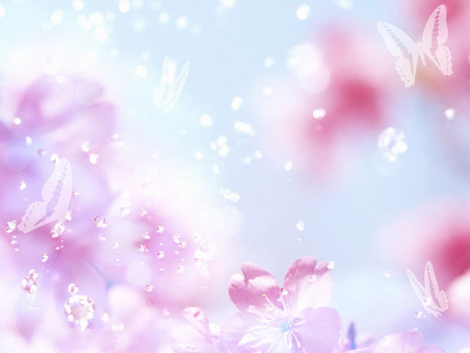 Fiori rosa e farfalle bokeh, 1600x1200 HD, Desktop