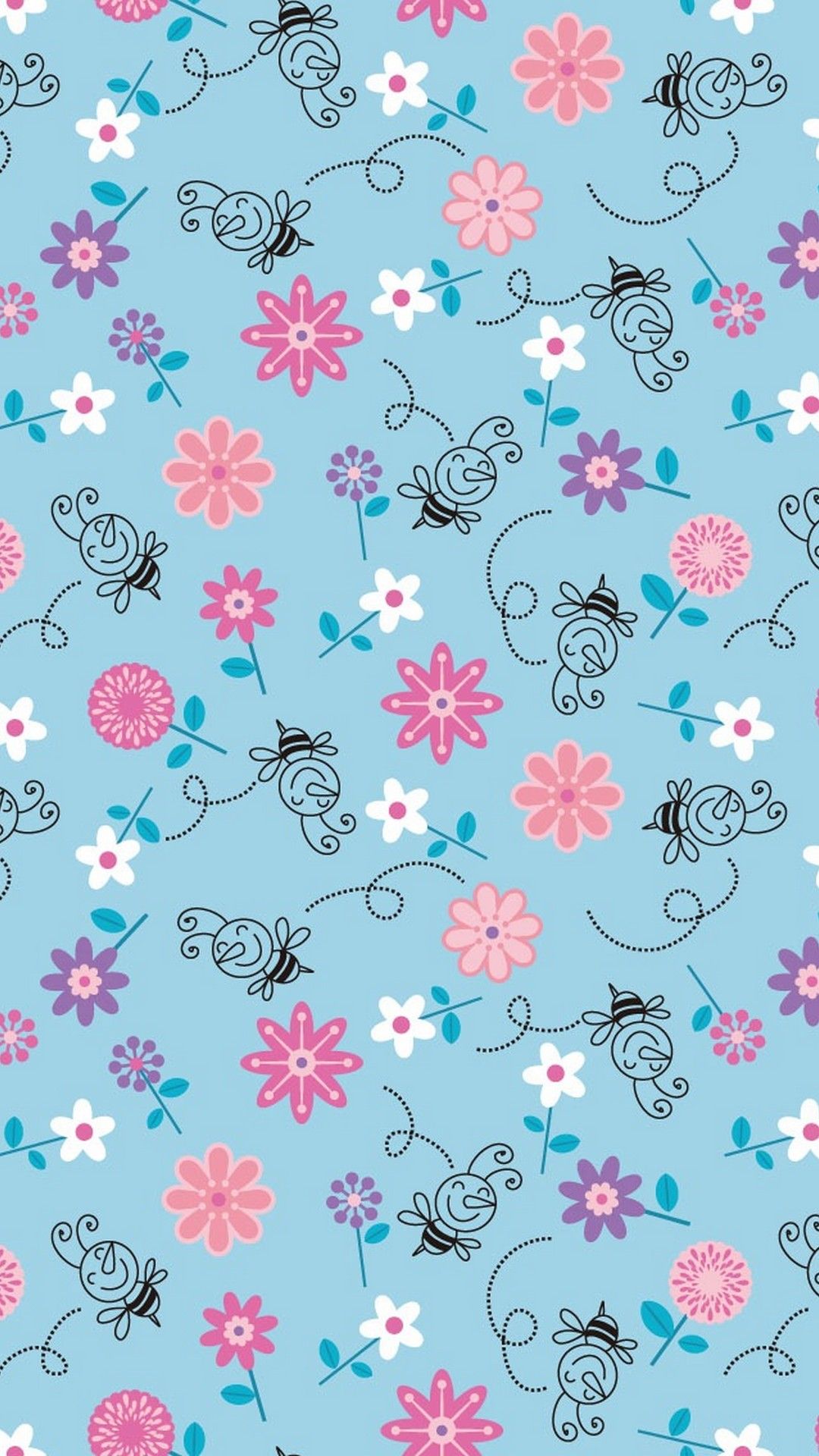 Collage rosa femminile con fiori, 736x1309 Verticale, Telefono