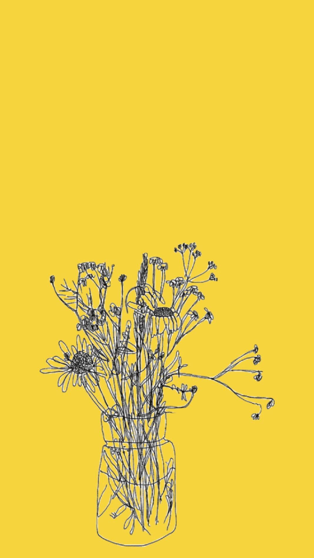 Fiori in vaso su giallo, 1068x1896 Full HD Verticale, Samsung Galaxy