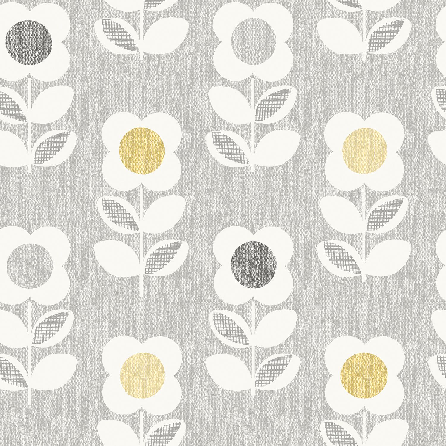 Fiori retro grigio e giallo, 1500x1500 720p, Laptop