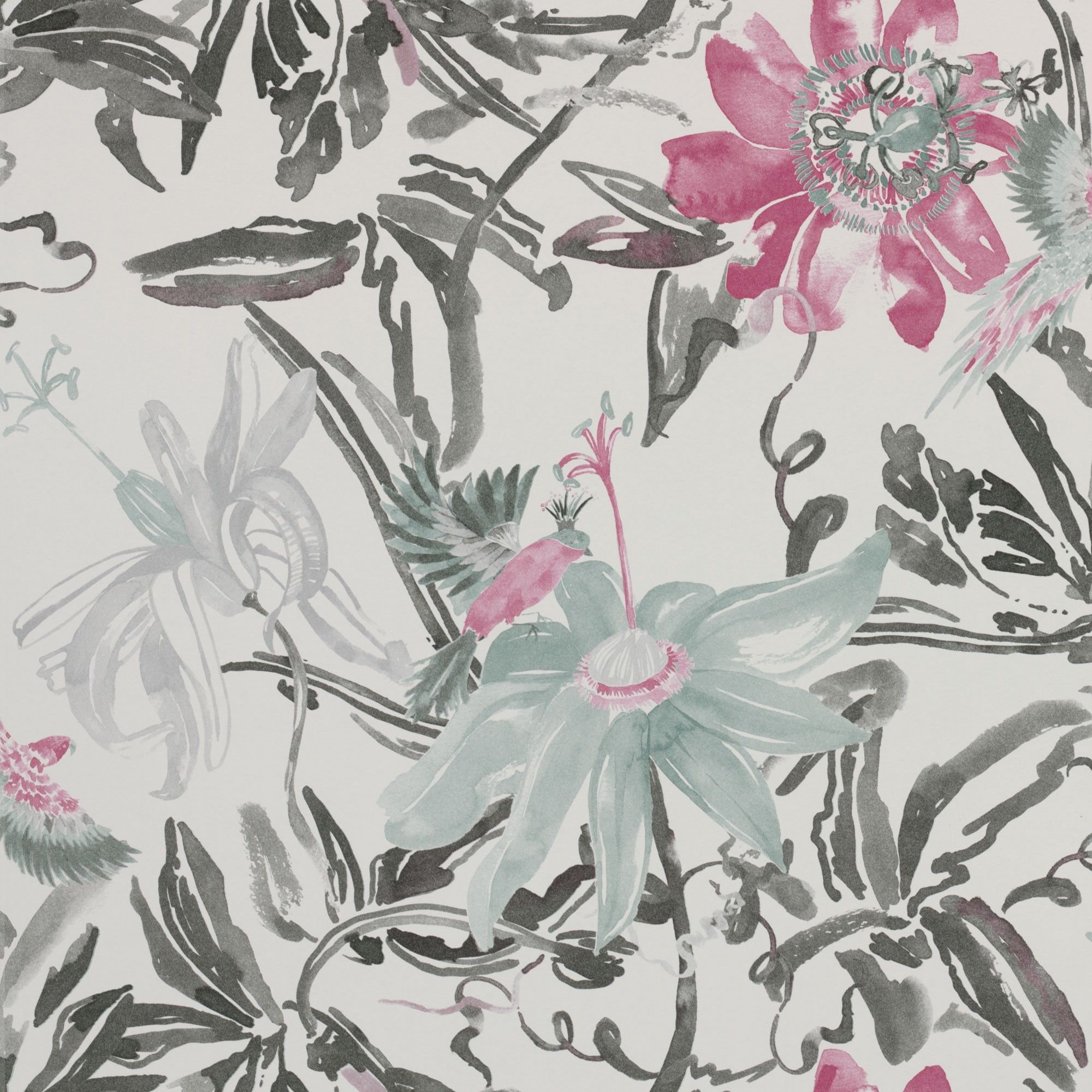 Fiori acquerello grigio e rosa, 2000x2000 2K, PC Desktop