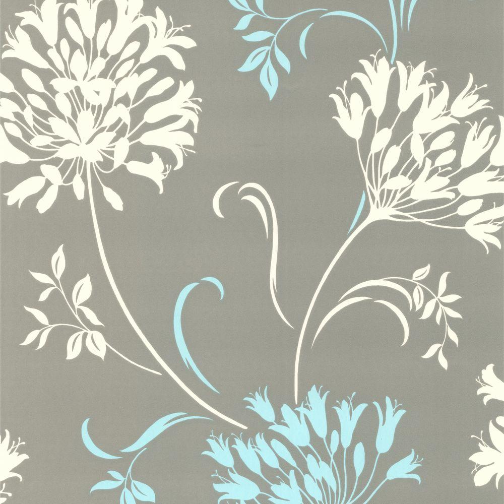 Fiori bianchi e turchesi su grigio, 1000x1000 HD, PC