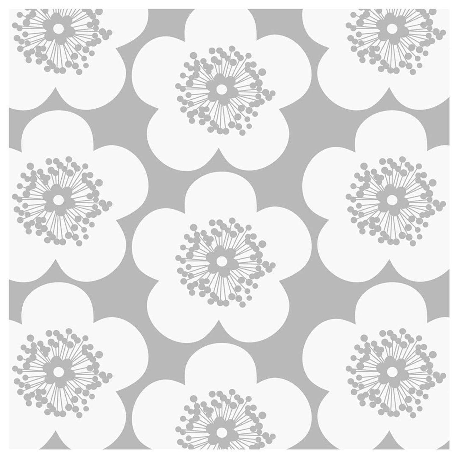 Fiori bianchi pop su grigio, 1500x1500 HD, Desktop