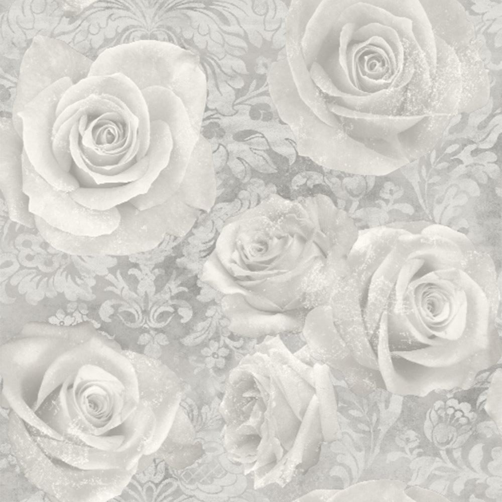 Rose bianche su damasco grigio, 1000x1000 HD, Laptop