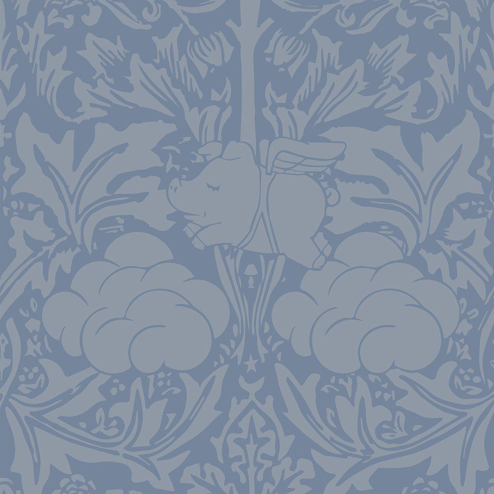 Motivo floreale conigli blu-grigio, 1000x1000 HD, iMac