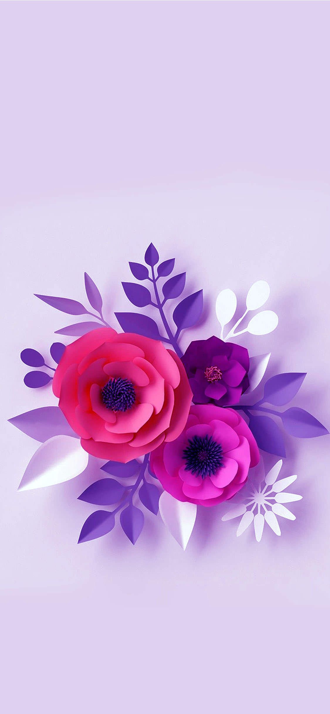 Fiori di carta viola e rosa, 1125x2436 Full HD Verticale, iPhone Pro