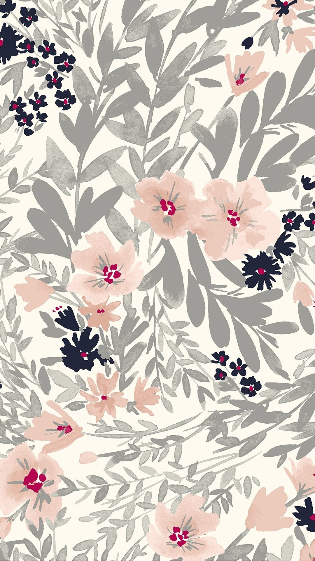 Fiori rosa e foglie grigie, 1080x1920 Full HD Verticale, iPhone Air