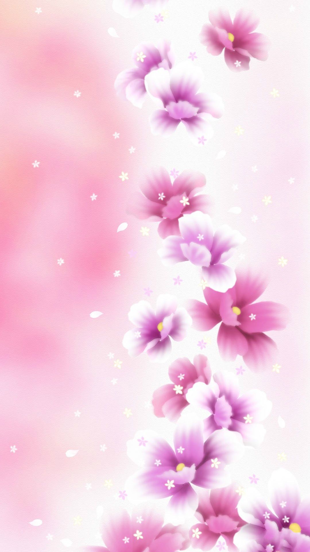 Fiori rosa acquerello, 1080x1920 Full HD Verticale, iPhone