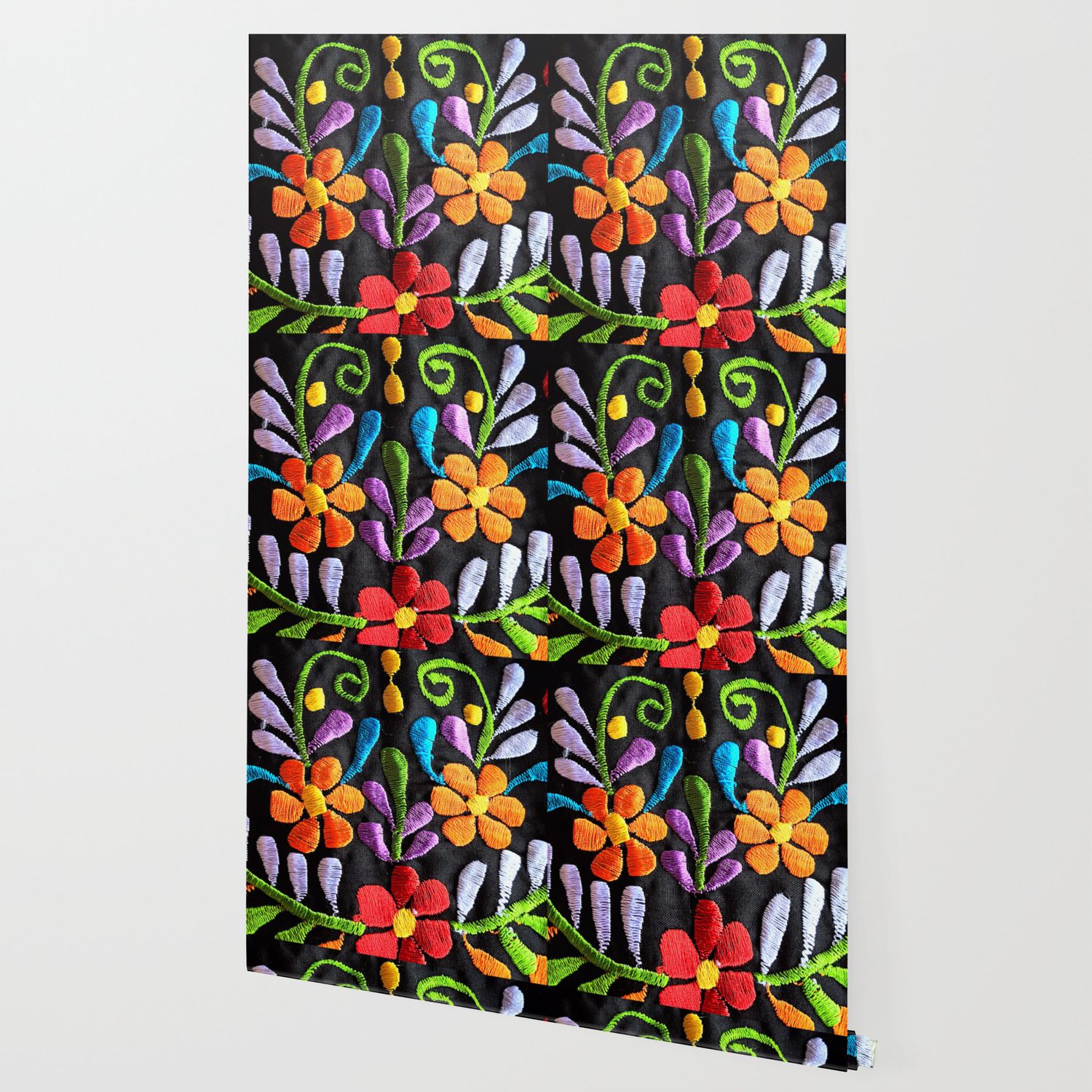 Fiori messicani colorati su nero, 1500x1500 HD, Desktop