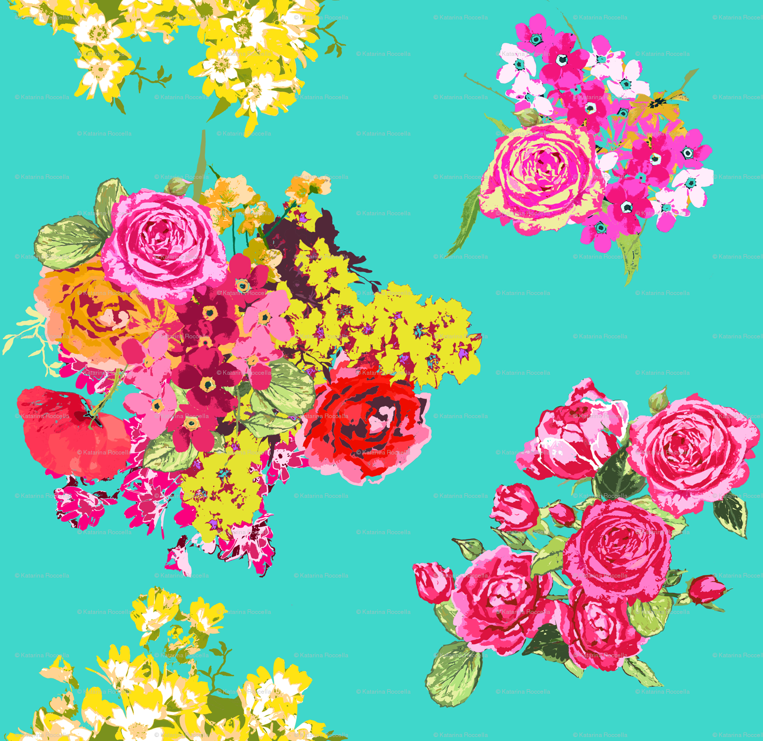 Fiori messicani su turchese, 1531x1487 HD, Desktop