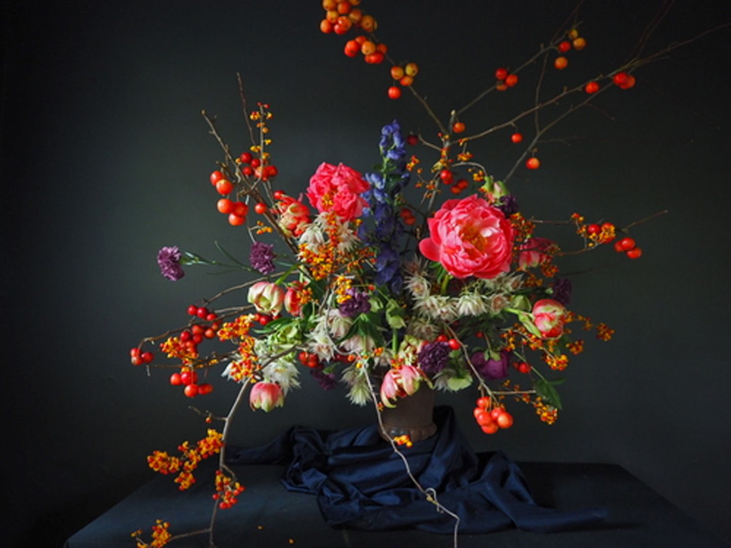 Bouquet fiori e bacche, 1440x1080 720p, Laptop