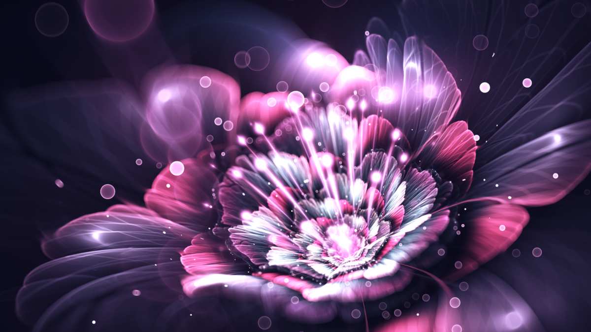 Fiore digitale fantasy rosa, 1200x675 HD, Desktop